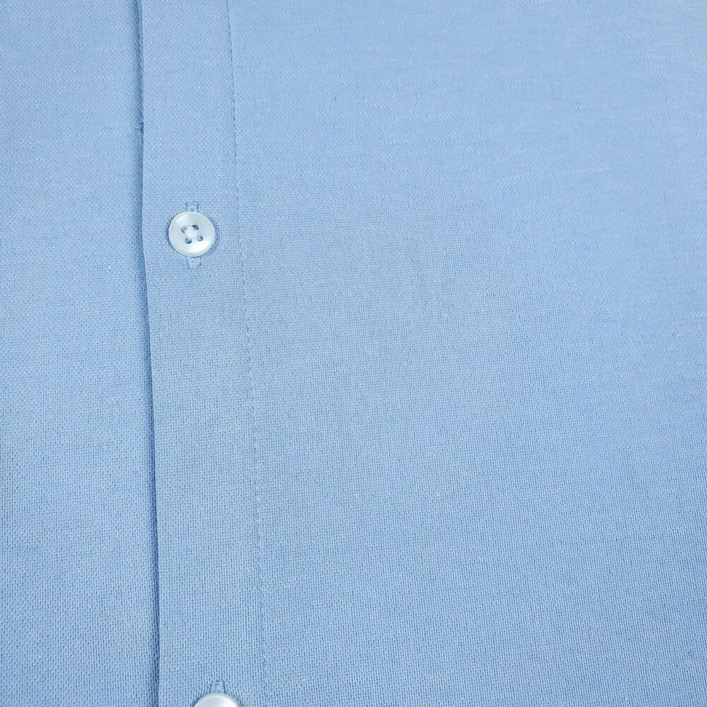Mizzen+Main Rockefeller Shirt Mens 2XL Blue Knit Button Down Dress Trim Fit - Picture 9 of 13
